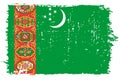 Grunge vector flag of Turkmenistan Royalty Free Stock Photo