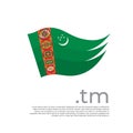 Turkmenistan flag. Vector stylized design national poster on a white background. Turkmen flag painted with abstract brush strokes Royalty Free Stock Photo