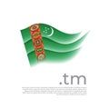 Turkmenistan flag. Vector stylized design national poster on a white background. Turkmen flag painted with abstract brush strokes Royalty Free Stock Photo