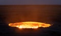 Turkmenistan gates of hell burning gas Royalty Free Stock Photo