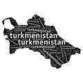 Turkmenistan map with name. isolated white background Royalty Free Stock Photo