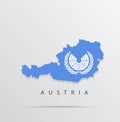 Vector map of Austria combined with United Nations Parliamentary Assembly (UNPA) flag.