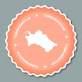 Turkmenistan sticker flat design.