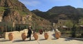 Turkmenistan, Village Gorge - March 23, 2019: Entrance to the complex Gala. A beautiful vacation spot for tourists and local peopl Royalty Free Stock Photo