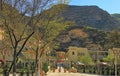 Turkmenistan, Village Gorge - March 23, 2019: Entrance to the complex Gala. A beautiful vacation spot for tourists and local Royalty Free Stock Photo