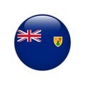Turks and Caicos Islands flag on button Royalty Free Stock Photo