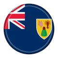 Turks and Caicos Islands flag button Royalty Free Stock Photo