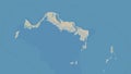 Turks and Caicos Islands outlined. Topo German