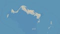 Turks and Caicos Islands outlined. Topo standard