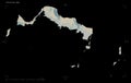 Turks and Caicos Islands shape on black. Topo French