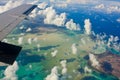 Turks and Caicos lagune shot from plane Royalty Free Stock Photo