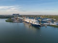 Aerial view of Meyer Turku shipyard Royalty Free Stock Photo