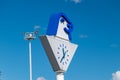 Clock with emblem of Silja Line. Silja Line is a Finnish cruiseferry brand operated by the Estonian ferry company Royalty Free Stock Photo