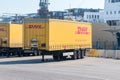 DHL of truck semitrailer Royalty Free Stock Photo