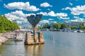 Harmonia fountain sculpture by Achim Kuhn on the Aura River