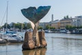 Harmonia fountain sculpture by Achim Kuhn. Sculpture located in the Aura River