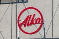 Logo of Alko. Alko is the national alcoholic beverage retailing monopoly in Finland