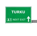 TURKU road sign isolated on white Royalty Free Stock Photo