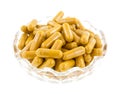 Turmeric capsules in a bowl Royalty Free Stock Photo