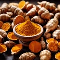 turmeric dried herbs seasoning for cooking ingredient