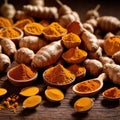 turmeric dried herbs seasoning for cooking ingredient