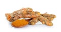 Turmeric isolated on the white background