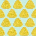 Turmeric onigiri. Seamless pattern. Asian snack.