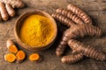 Turmeric powder and roots