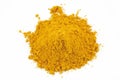 Turmeric powder grind on white