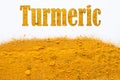 turmeric powder and roots Royalty Free Stock Photo