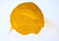 Turmeric powder top view Royalty Free Stock Photo