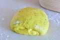 Turmeric raw dough with flaxseeds