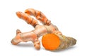 Turmeric root isolated on white Royalty Free Stock Photo