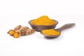 Turmeric Roots & Powder Royalty Free Stock Photo