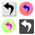 Turn arrow. flat vector icon