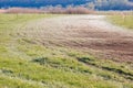 Turn of atv race track. Dust and grass Royalty Free Stock Photo