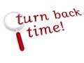 Turn back time with magnifiying glass Royalty Free Stock Photo