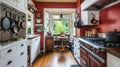 Turn of the century craftsman house kitchen interior . Ai Generative Royalty Free Stock Photo