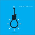 Turn on Creative light bulb concept.Business idea and education