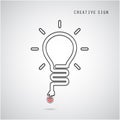 Turn on Creative light bulb concept. Business idea and education