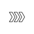 Turn-by-Turn Direction line icon