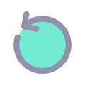 Turn flat color ui icon Royalty Free Stock Photo