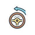 Color illustration icon for Turn, wander and drive
