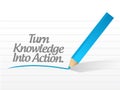 Turn knowledge into action message illustration Royalty Free Stock Photo