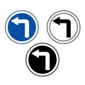 Turn Left Ahead Signs. Royalty Free Stock Photo