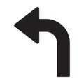 Turn left arrow icon vector for your website design, logo, app, UI. illustration