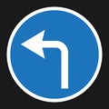 Turn left arrow sign flat icon Royalty Free Stock Photo