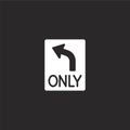turn left icon. Filled turn left icon for website design and mobile, app development. turn left icon from filled us road signs Royalty Free Stock Photo