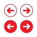 Turn Left and right arrow icon vector. Back and Forward sign symbol Royalty Free Stock Photo