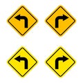 Turn Left or Turn Right Sign vector logo template Illustration Design. Vector EPS 10 Royalty Free Stock Photo